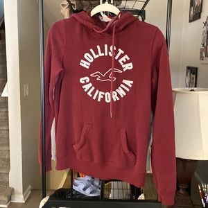 Hollister maroon hooded sweatshirt size S